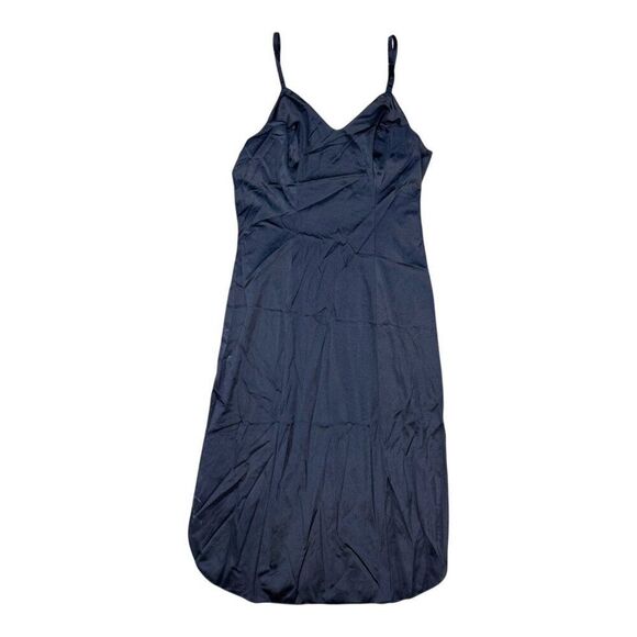 Vintage Vanity Fair Black Satin Slip Dress Lingerie Size 34 L Adjustable Straps - Picture 1 of 4